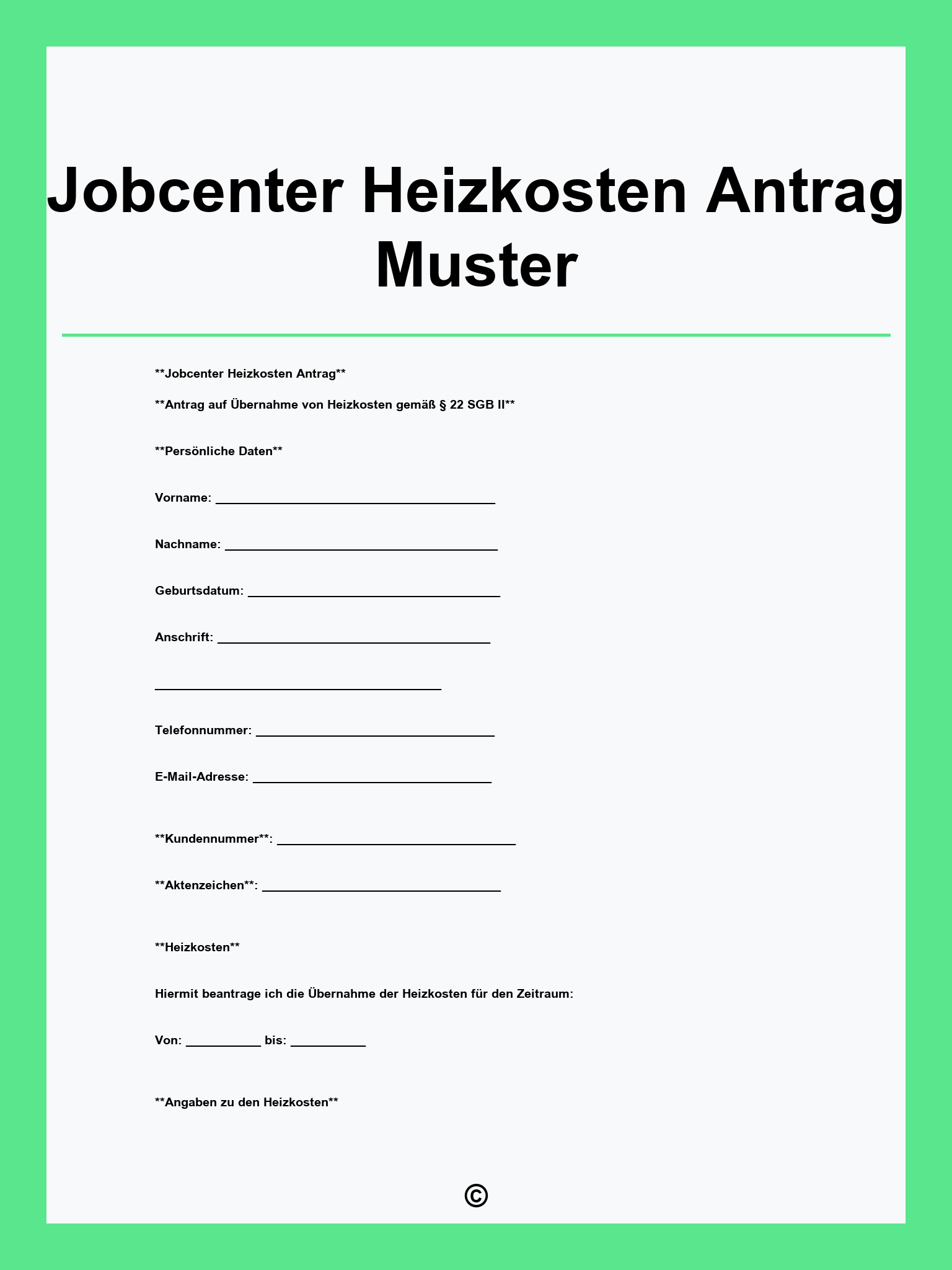 Jobcenter Heizkosten Antrag Muster